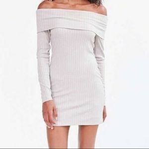 Effortlessly Classy Cream Off-the-shoulder Dress